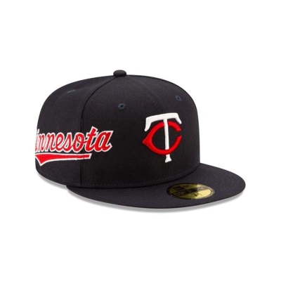 Minnesota Twins Gorra | New Era MLB Slant 59fifty Fitted Cap Mexico - Azules